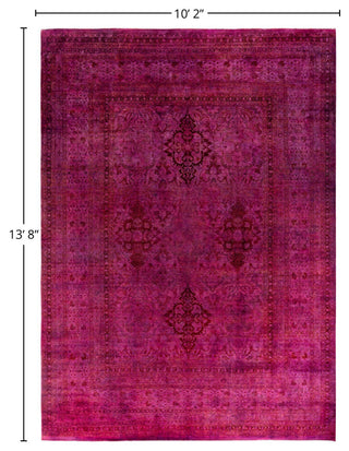 Overdyed, One-of-a-Kind Hand-Knotted Area Rug Pink, 10'2"x13'8"