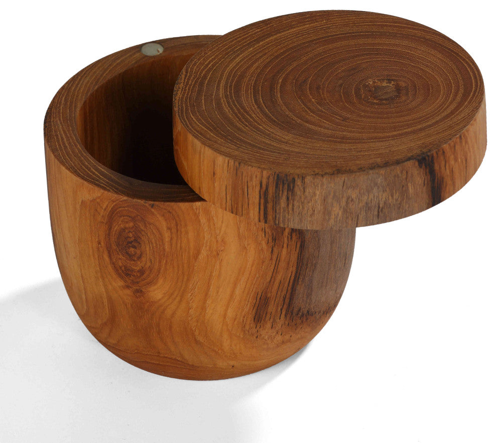 Bare Decor Spezia Teak Spice Bowl With Magnet Top Lid