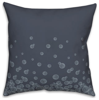 Bubbles On Navy 18 x 18 Spun Poly Pillow