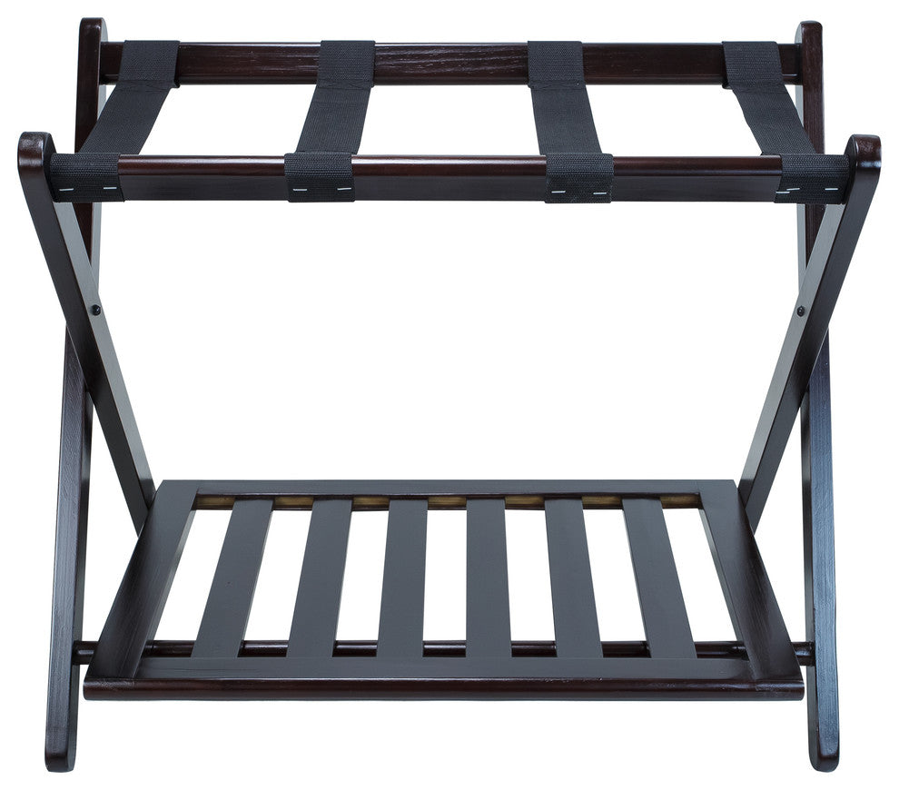 Luggage Rack With Shelf, Espresso