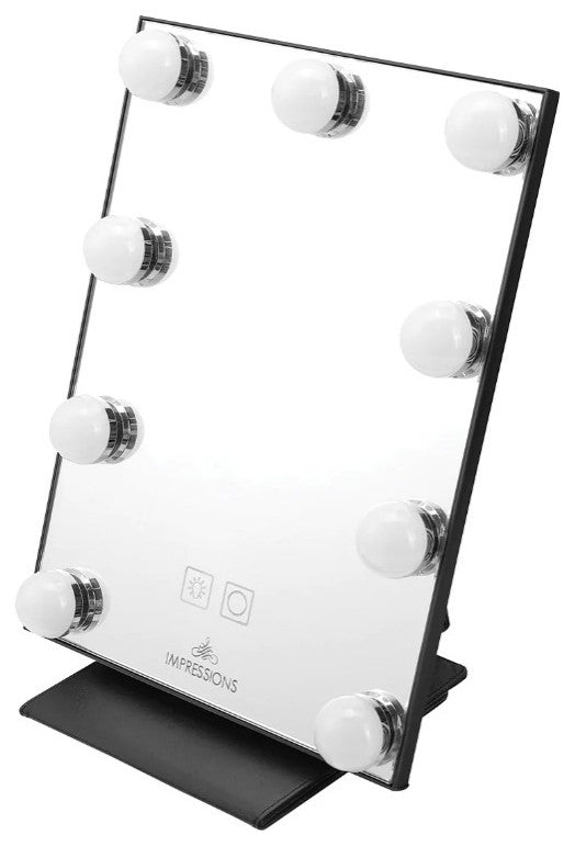 Lumiere Touch Pad Plus LED Makeup Mirror, Black, Hollywood Bulbs