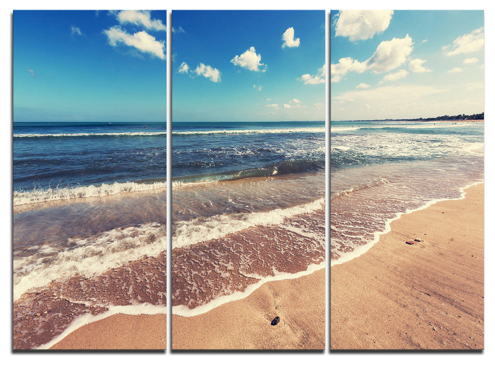 "Tropical Beach Island in Gili" Metal Wall Art, 3 Panels, 36"x28"