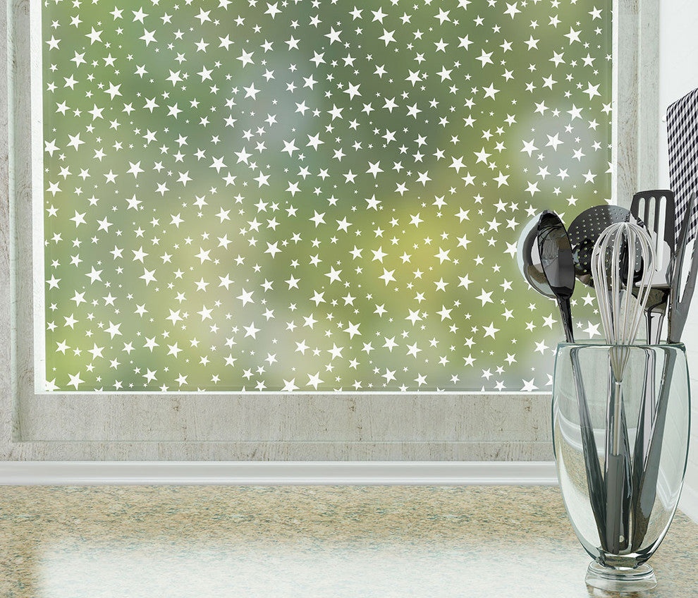 Star Struck Privacy Window Film, Non-Adhesive, Large 48"x84"