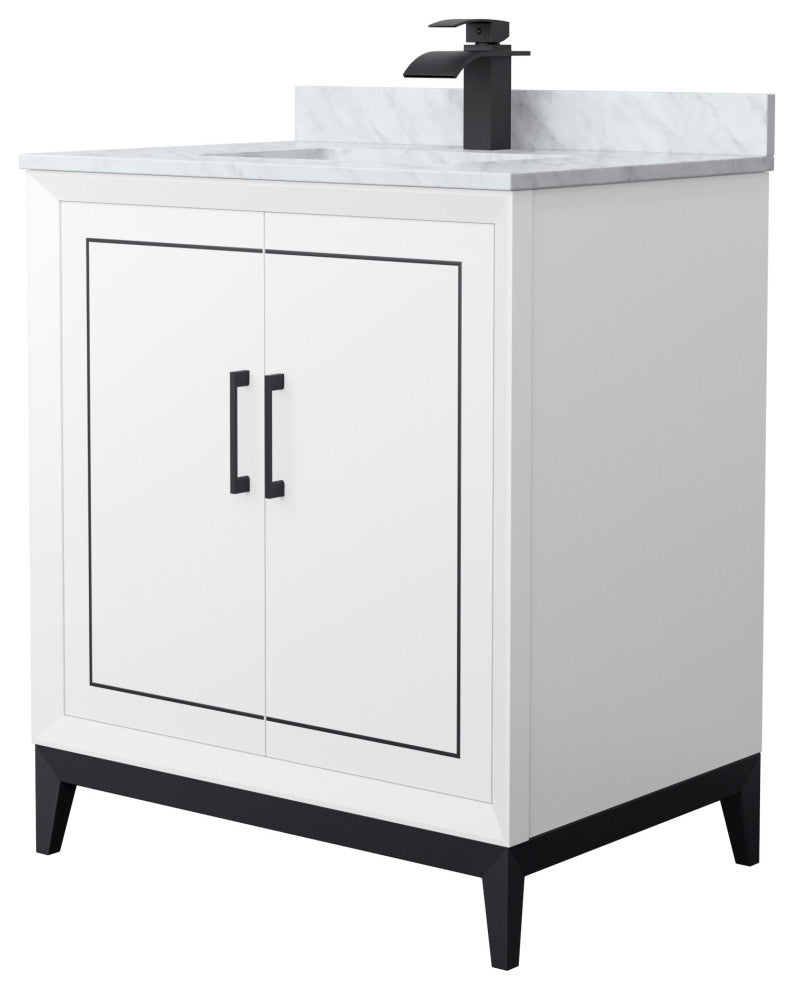 Marlena 30" Single Vanity, Top, Black Trim