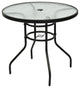 Modern 31.5" Patio Tempered Glass Steel Frame Round Table