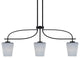 Cavella 3 Light Island Light, Matte Black Finish, 6" Gray Matrix Glass