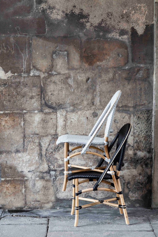 Sofie Rattan Bistro Side Chair, Black