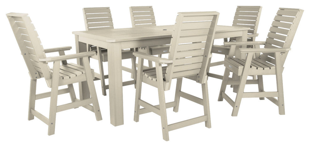 Weatherly 7-Piece Rectangle Counter-Height Dining Set, Whitewash