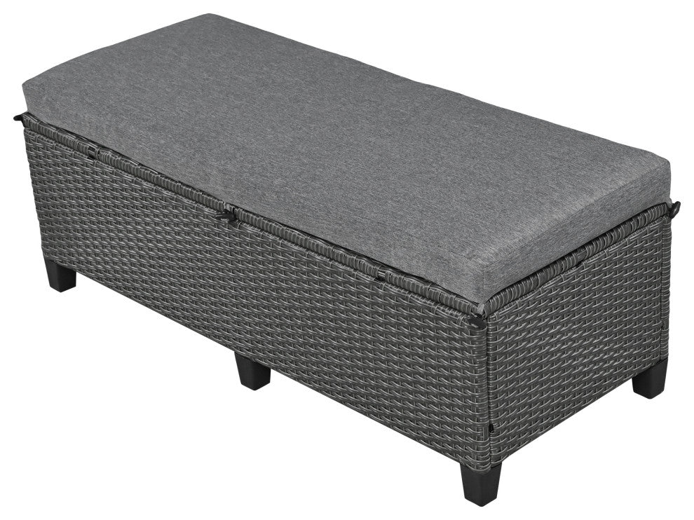 5-Piece Outdoor Wicker Patio Sofa Set, Grey