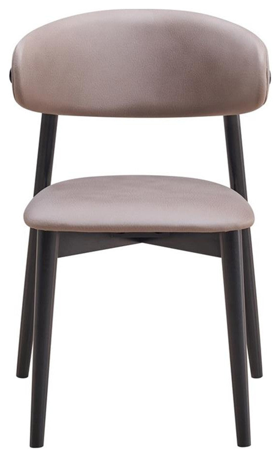 Pemberly Row 19" Fabric & Wood Side Chair in Gray/Black (Set of 2)
