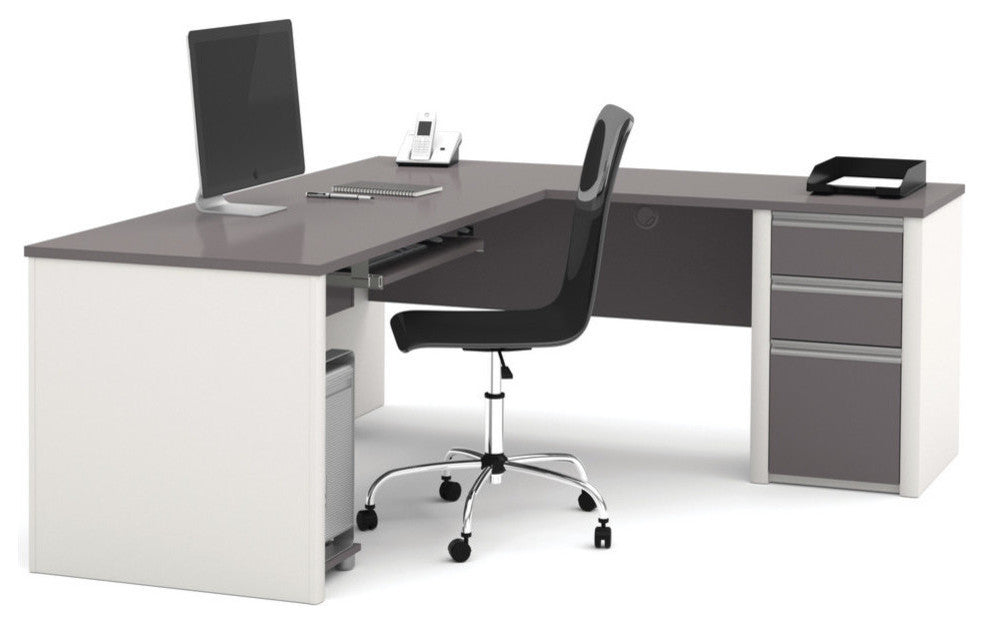 Bestar Connexion L-Shaped Desk in Sandstone