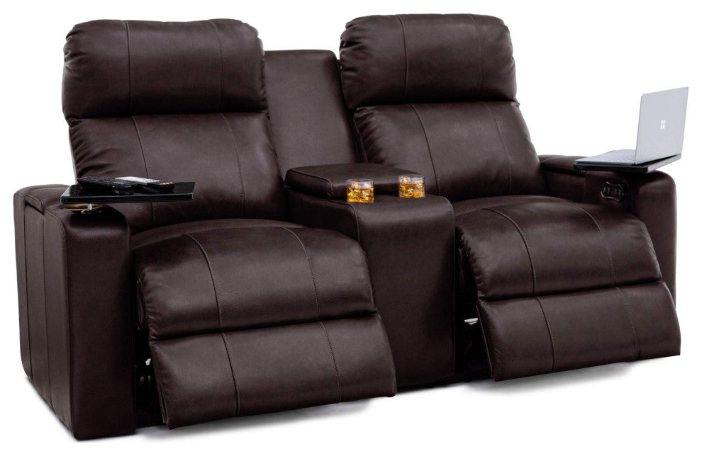 Seatcraft Octavius Home Theater Seating, Brown, Loveseat