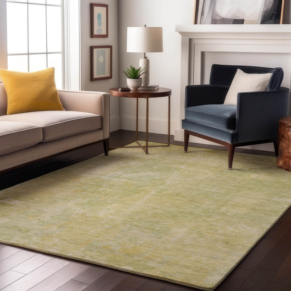 Premium Machine Washable Mayfield AMF573 Gold 10' x 14' Rug