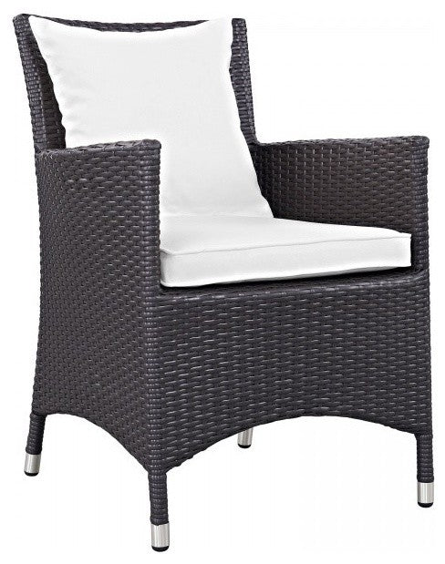 Espresso White Convene 4-Piece Outdoor Patio Dining Set