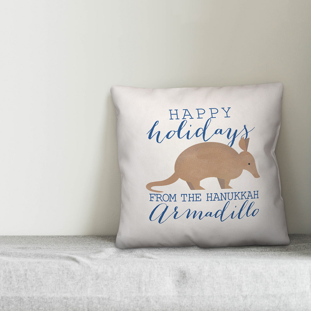 Holiday Armadillo 18"x18" Throw Pillow Cover