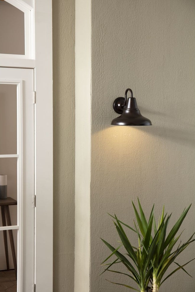 District LED Large Wall Lantern, Antique Bronze