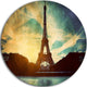 Eiffel Tower Retro Style, Cityscape Round Wall Art, 23"