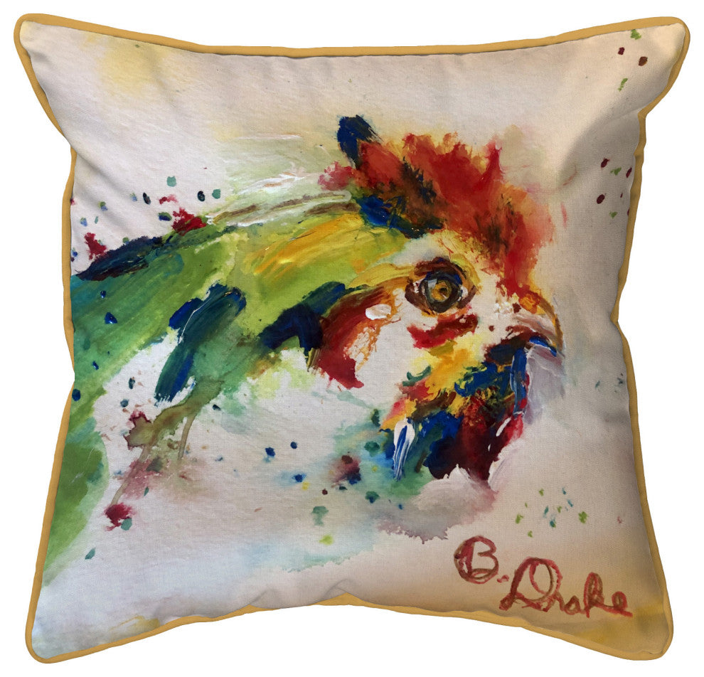 Chicken Portrait Pillow - Extra Large Zippered - 22x22 - Drake