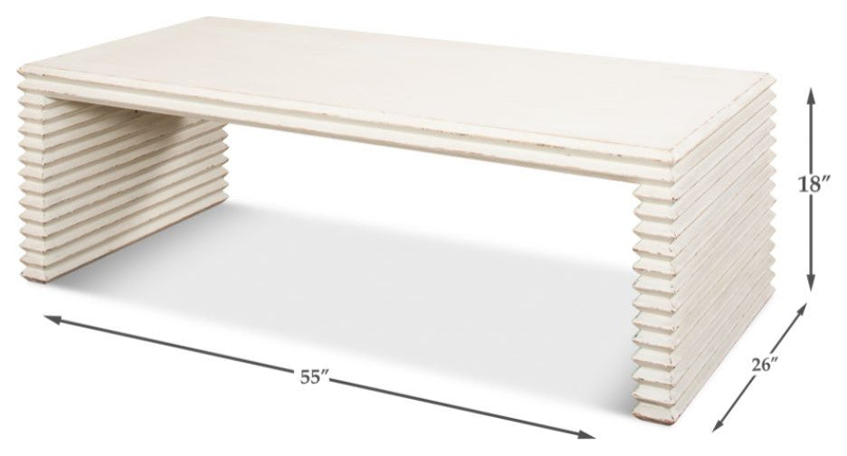Stacked Cocktail Coffee Table Antique White