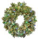 2' Blended Pine Wreath Pre-Lit With Multi Colored LEDs