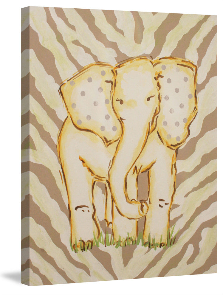Marmont Hill, "Tan Elephant" by Reesa Qualia Painting on Wrapped Canvas, 24x31