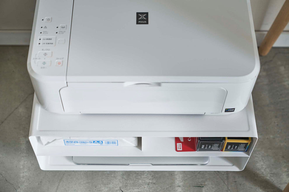 Tower Desktop Printer Stand, White