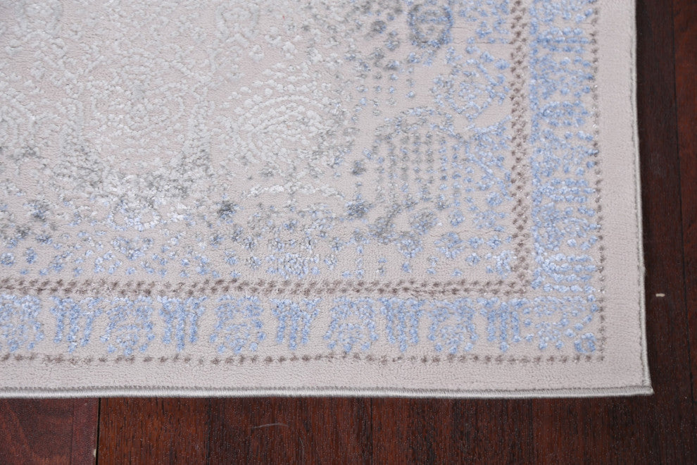 Geometric Damask Turkish Transitional Oriental Rug Home Decor Carpet 3x8