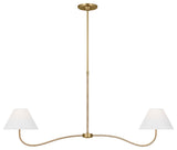 Burnished Brass Two Light Linear Chandelier from the Laguna Collection