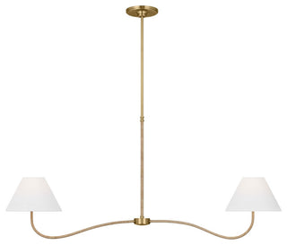 Burnished Brass Two Light Linear Chandelier from the Laguna Collection