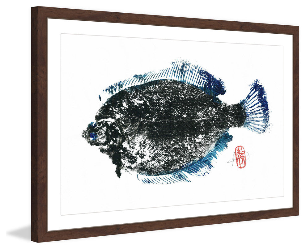 "Summer Flounder" Framed Painting Print, 30"x20"