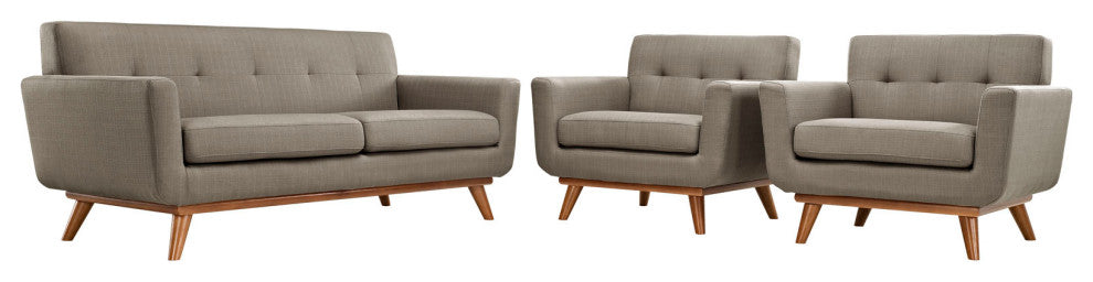 Modern Granite Engage Armchairs and Loveseat, 3-Piece Set