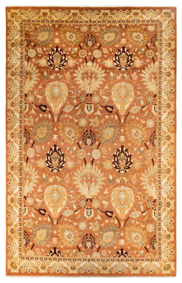 Eclectic, One-of-a-Kind Hand-Knotted Area Rug Brown, 10'2"x15'10"