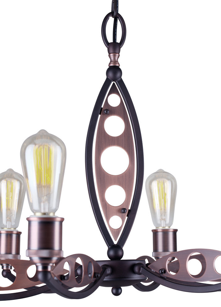 6 Light Chandelier, Antique Bronze