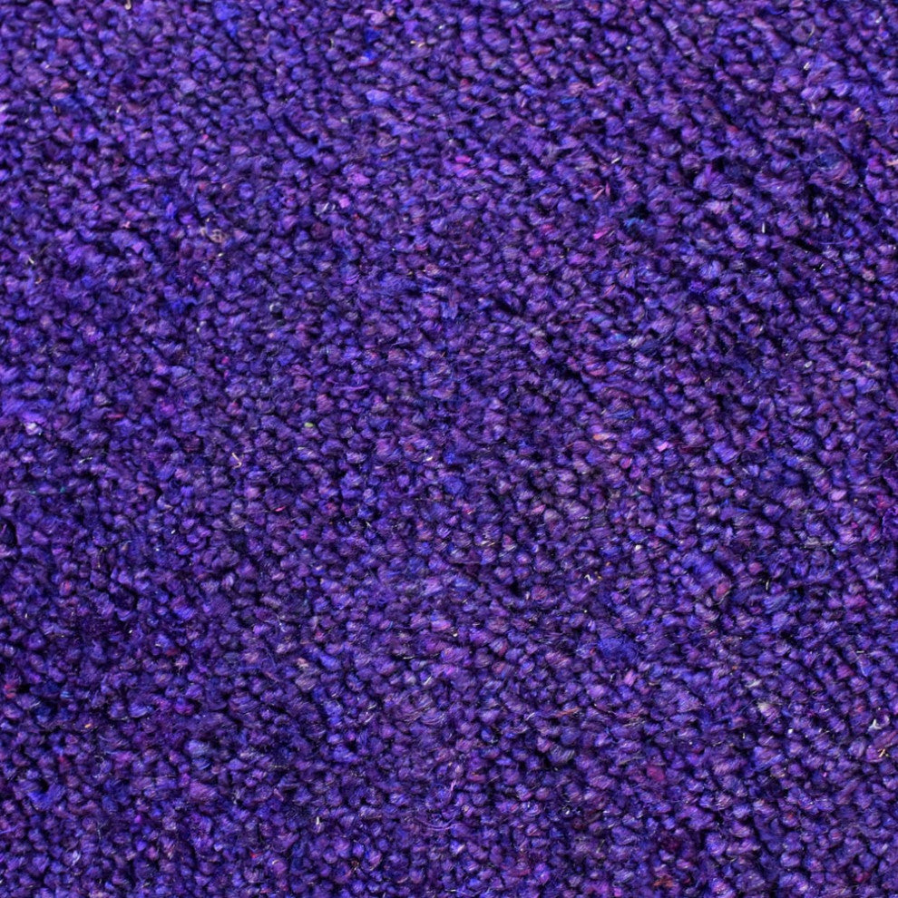Hand Knotted Loom Silk Mix Area Rug Solid Purple