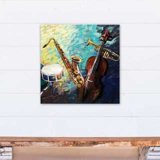 Painted Jazz Band 20"x20" Print on Canvas