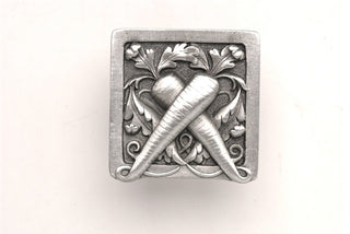 Leafy Carrot Knob Antique Brass, Antique Pewter