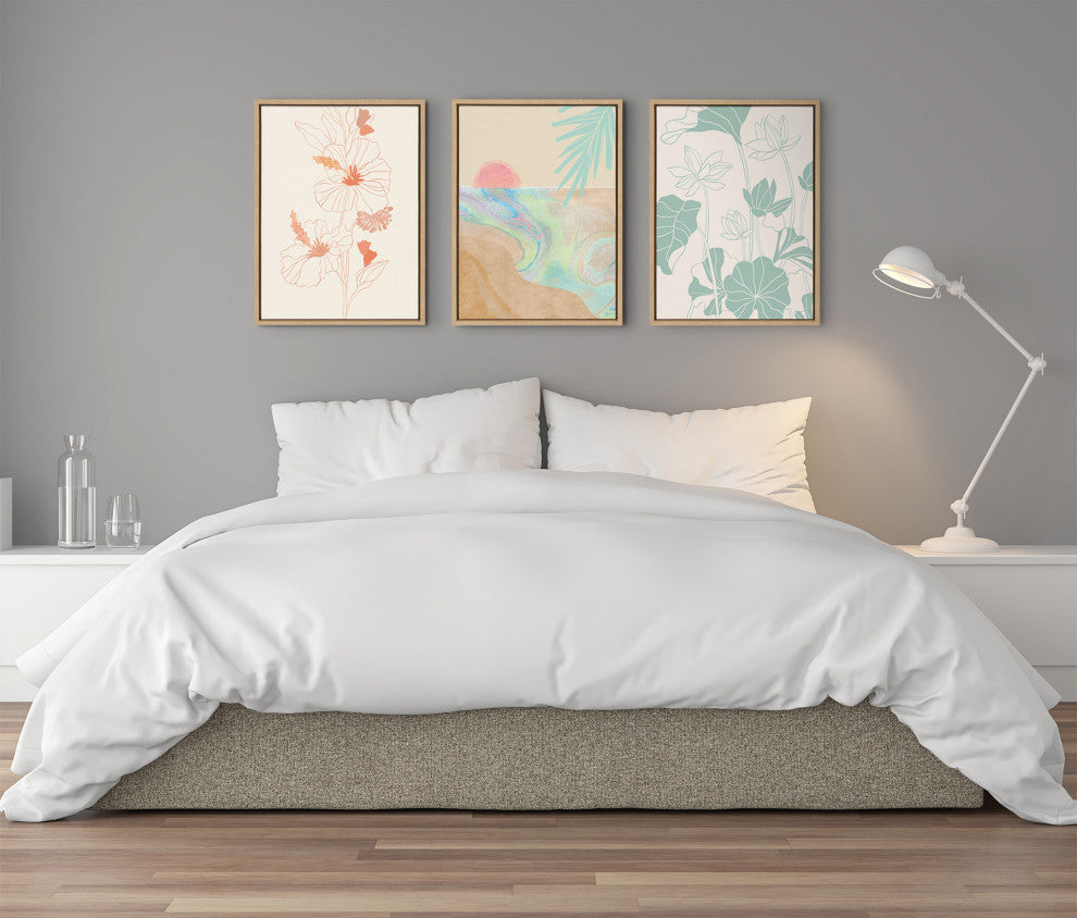 Sylvie Hilo Framed Canvas by Kasey Free, Natural 18x24