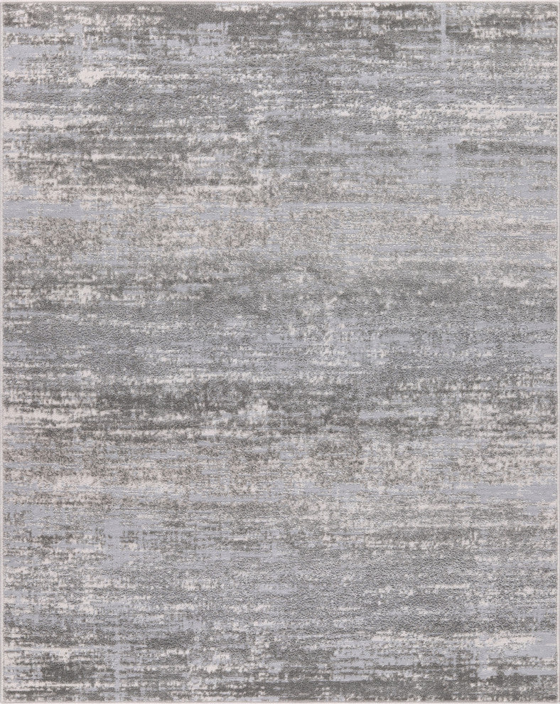 High-Low Hudson Gray/Ivory Rug, Gray, 8'8"x12'