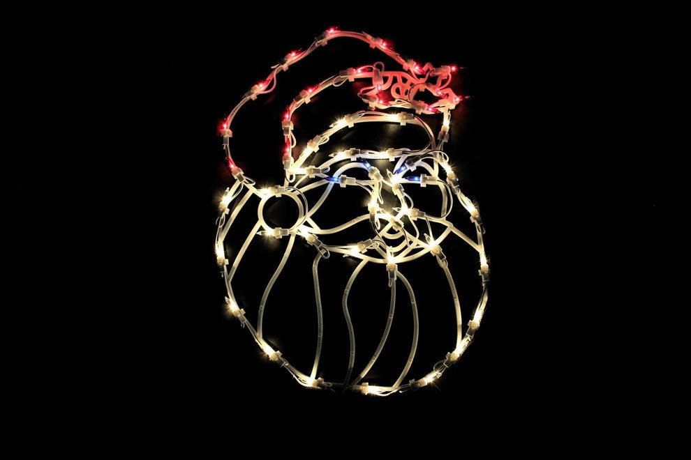 18" Lighted Santa Christmas Window Silhouette Decoration