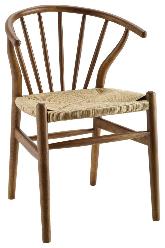 Flourish Spindle Wood Dining Side Chair, Walnut
