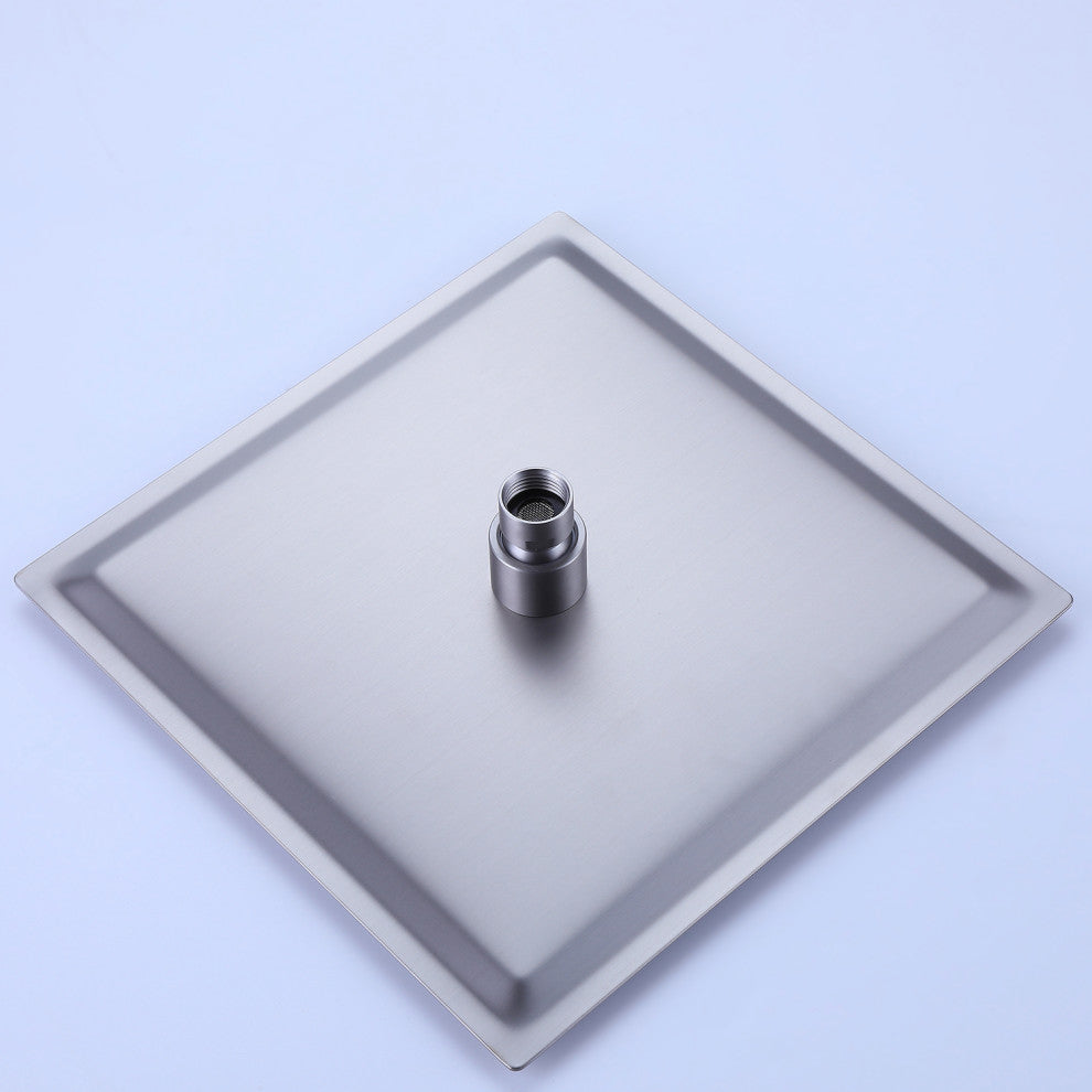 Rbrohant Wall Mount Shower System With Rough-in Valve, Brushed Nickel