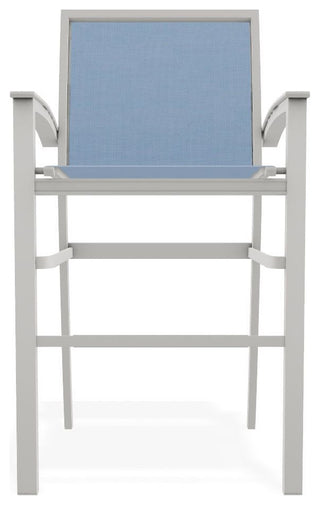 Bazza Sling Bar Height Stackable Outdoor Stool, Sky/Snow