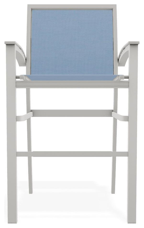 Bazza Sling Bar Height Stackable Outdoor Stool, Sky/Snow