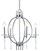 Laura 23" Crystal, Metal LED Pendant, Chrome
