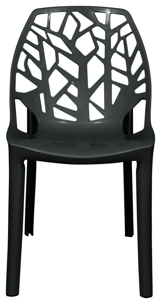 LeisureMod Modern Cornelia Dining Chair Solid Black