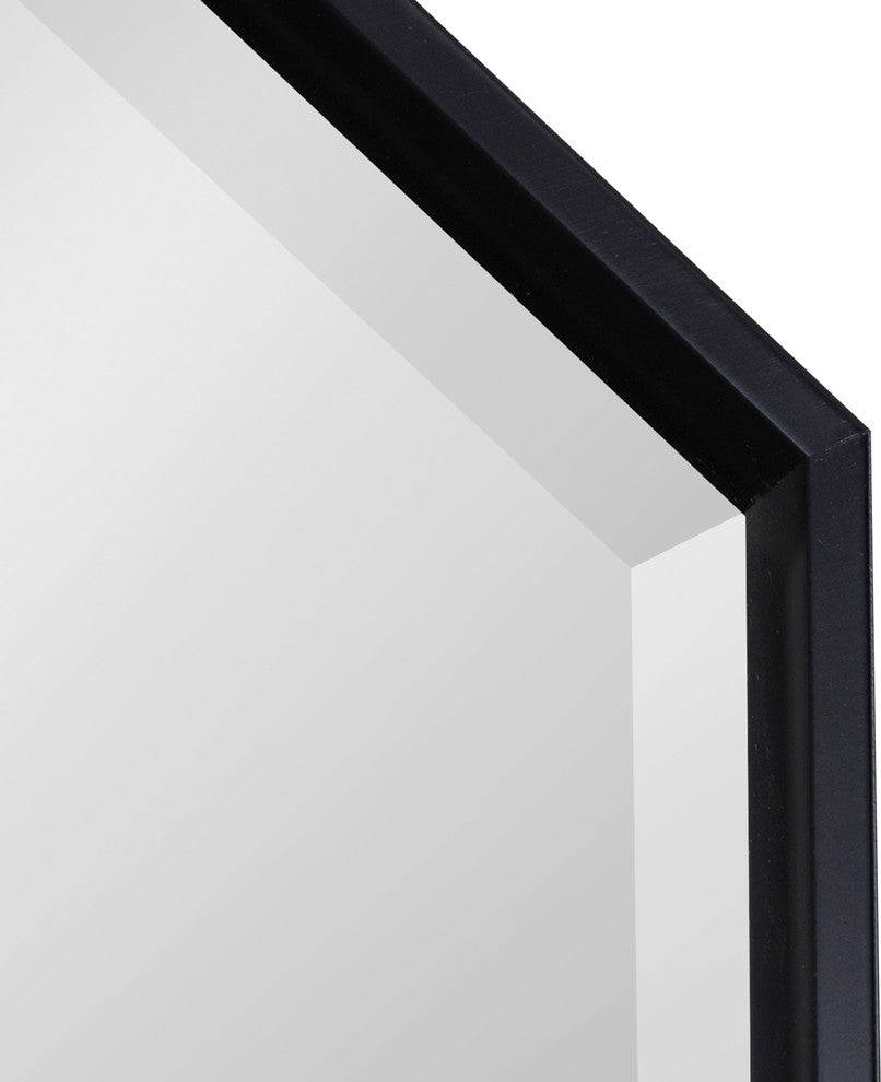 Calter Elongated Octagon Wall Mirror, Black