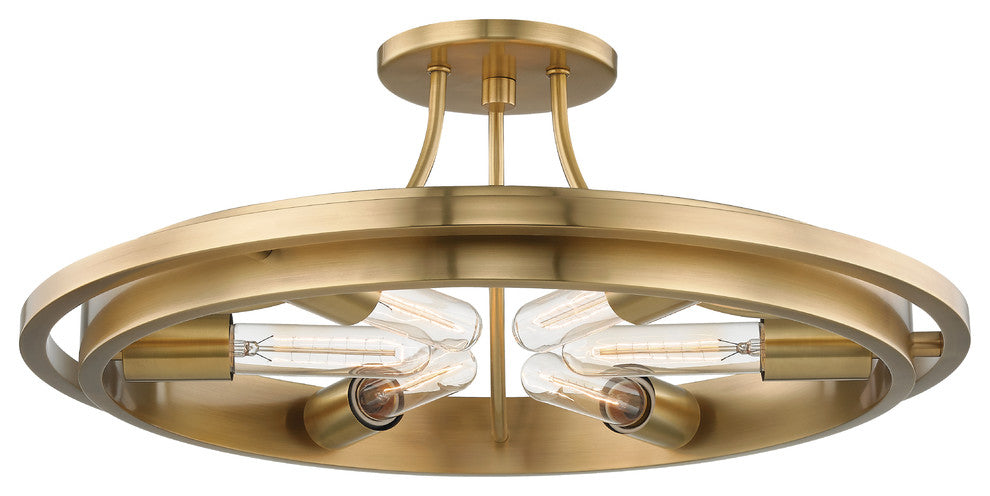 Chambers 6-Light Flush Mount, Aged Brass