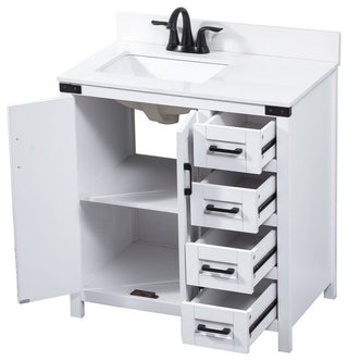 Home Living 19" Farmhouse White-Light Bathroom Vanity