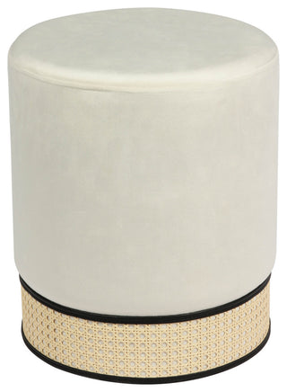 TOV Furniture Ivy Cream Velvet Ottoman