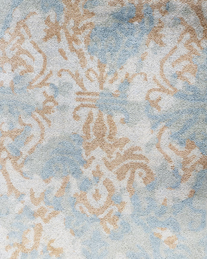 Ikat, One-of-a-Kind Hand-Knotted Area Rug - Blue, 9' 4" x 11' 10"